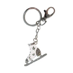 Jerry's 1285 Enamel & Crystal Skate Keyring & Bag Clip -IceEdge Sales Store 1285 White 14153.1681152134