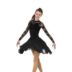 Jerry's 583 Lace Inset Dance Dress - Deep Wine -IceEdge Sales Store 583 Black Front 600x600 97434.1651529300