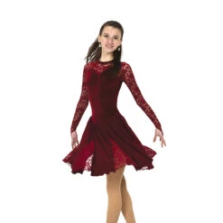 Jerry's 583 Lace Inset Dance Dress - Deep Wine -IceEdge Sales Store 583 Wine Front 16670.1651529301