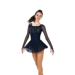 Solitaire Style F22003 Graceful Gathers Dress - Midnight Blue -IceEdge Sales Store F22003R Navy Front 56004.1655940676.1280.1280 11141.1656106864