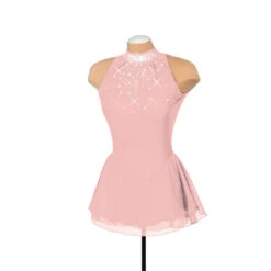 Solitaire Style F22008 Mesh Keyhole Dress- Navy -IceEdge Sales Store F22008R Blush Pink Bling Front 82951.1656366524